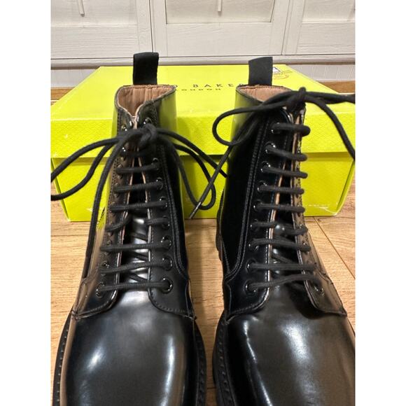 Ted Baker London Mascy Ankle Boots Black Buttery Leather Size 6 NIB Utilitarian - Picture 5 of 15